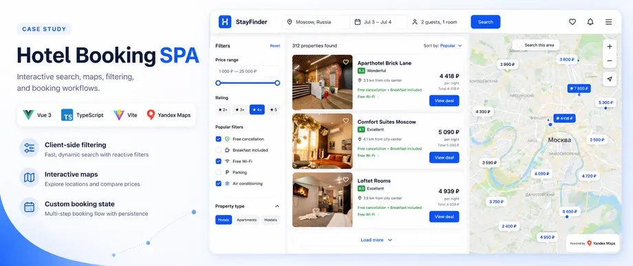 Hotel and Train Ticket Booking SPA